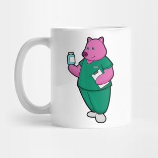 Pig as Nurse with Medicine Mug